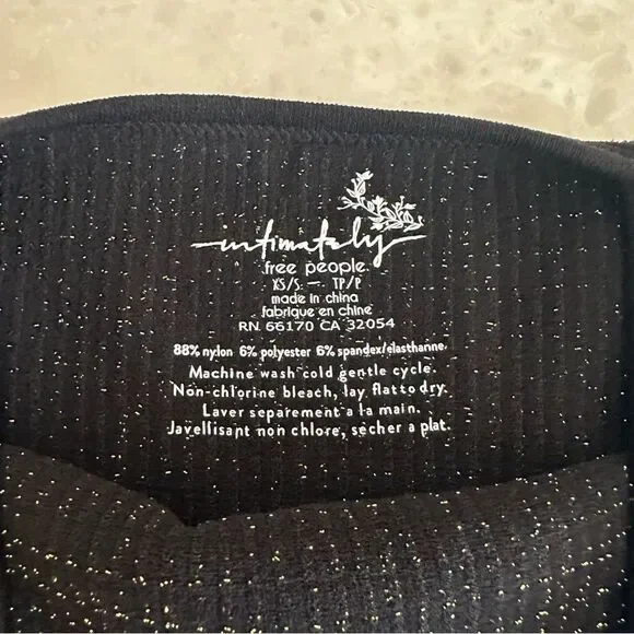 Free People Lurex Solid Rib Brami in Black Combo - Picture 5 of 6